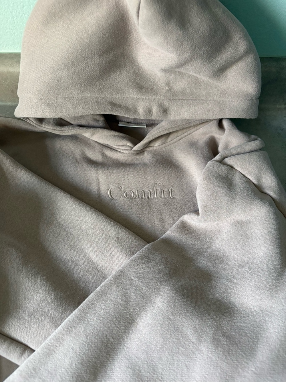 Comfort Crewneck Hoodie in Light Taupe